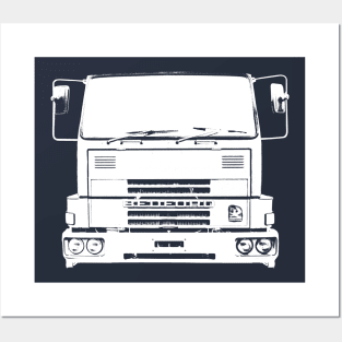 Bedford TM 1980s classic heavy lorry monoblock white Posters and Art